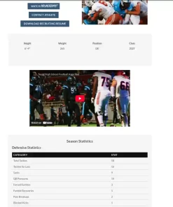 Athlete NIL Brand Website